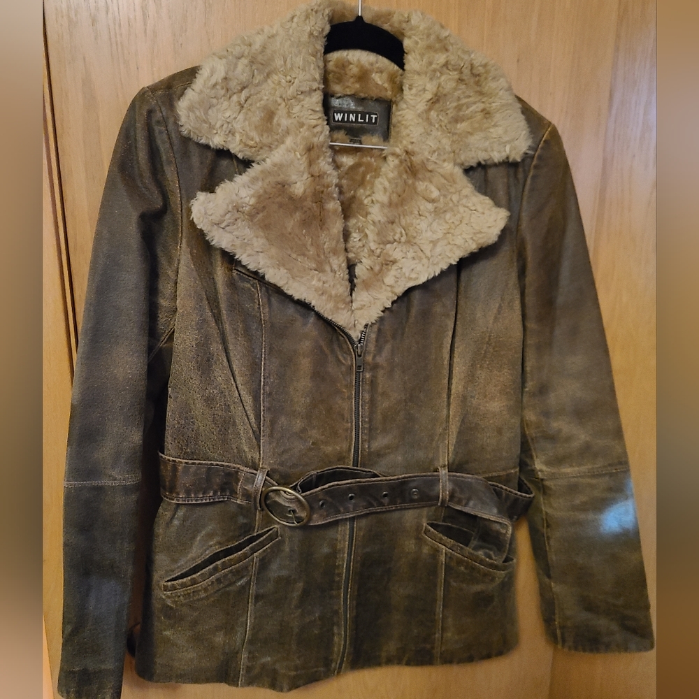Winlit Leather Jacket Brown Medium - image 2